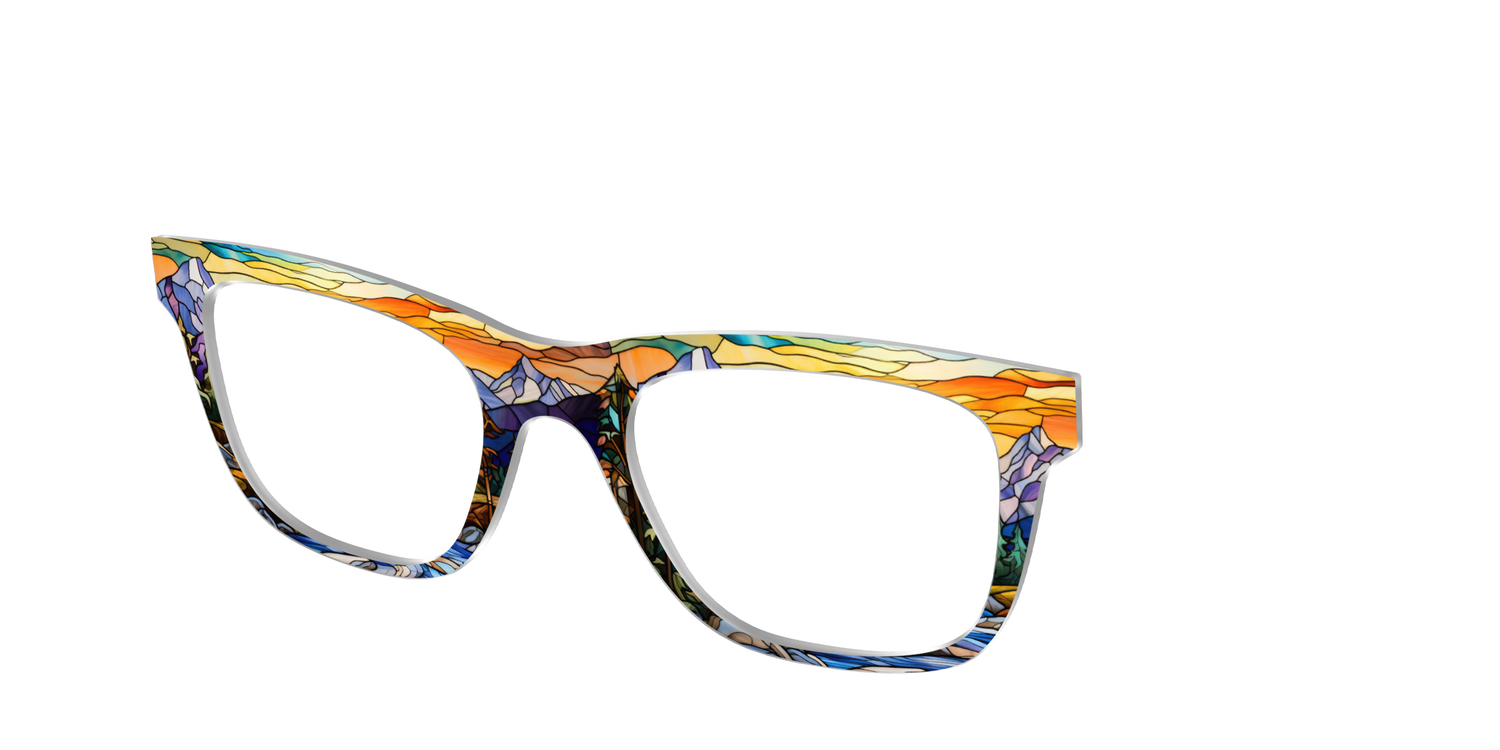 The Mountainscape Stained Glass - Angle Top Image - Pair Eyewear