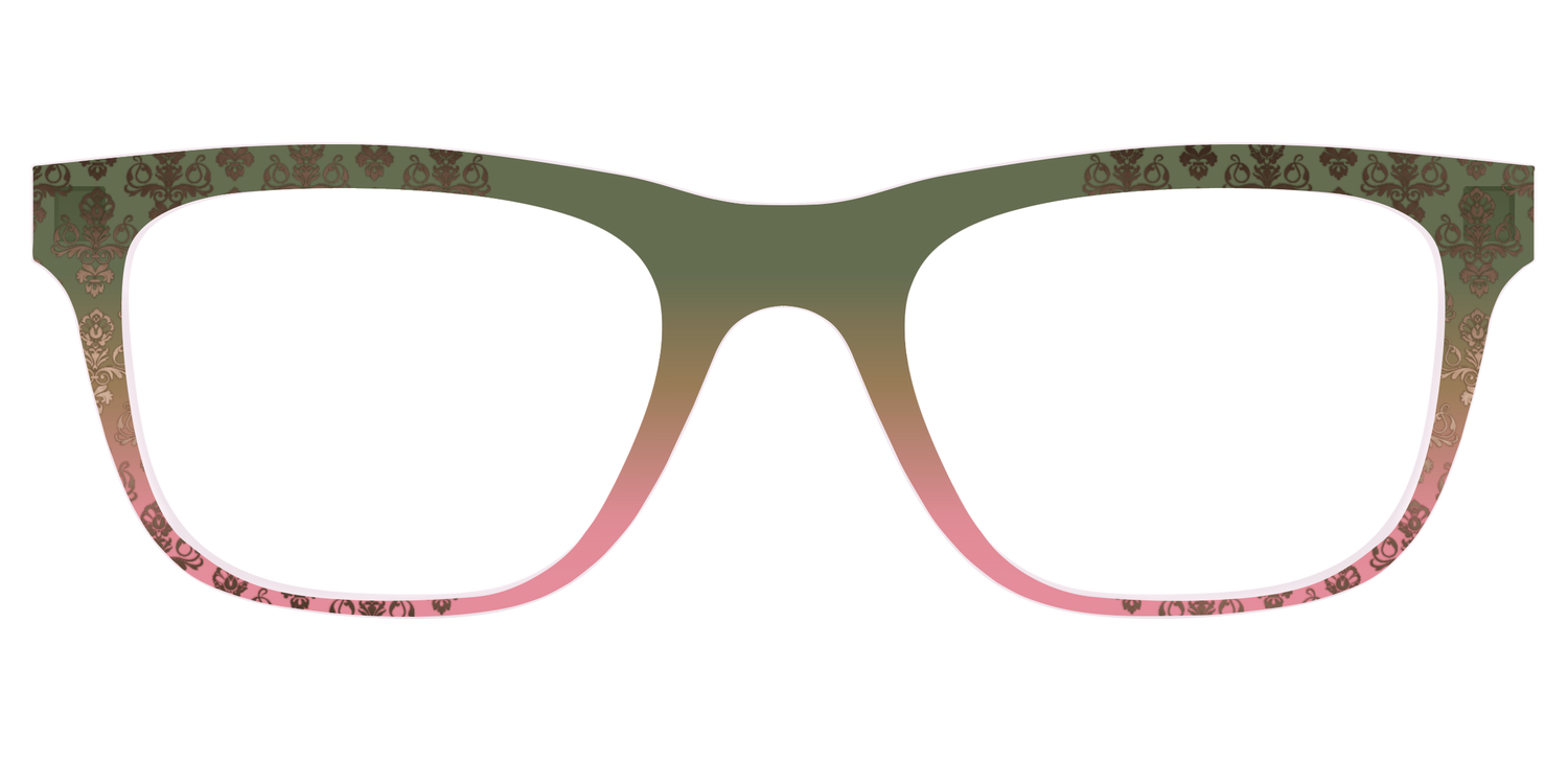 The Olive to Rose Trellis with Champagne Foil - Front Top Image - Pair Eyewear