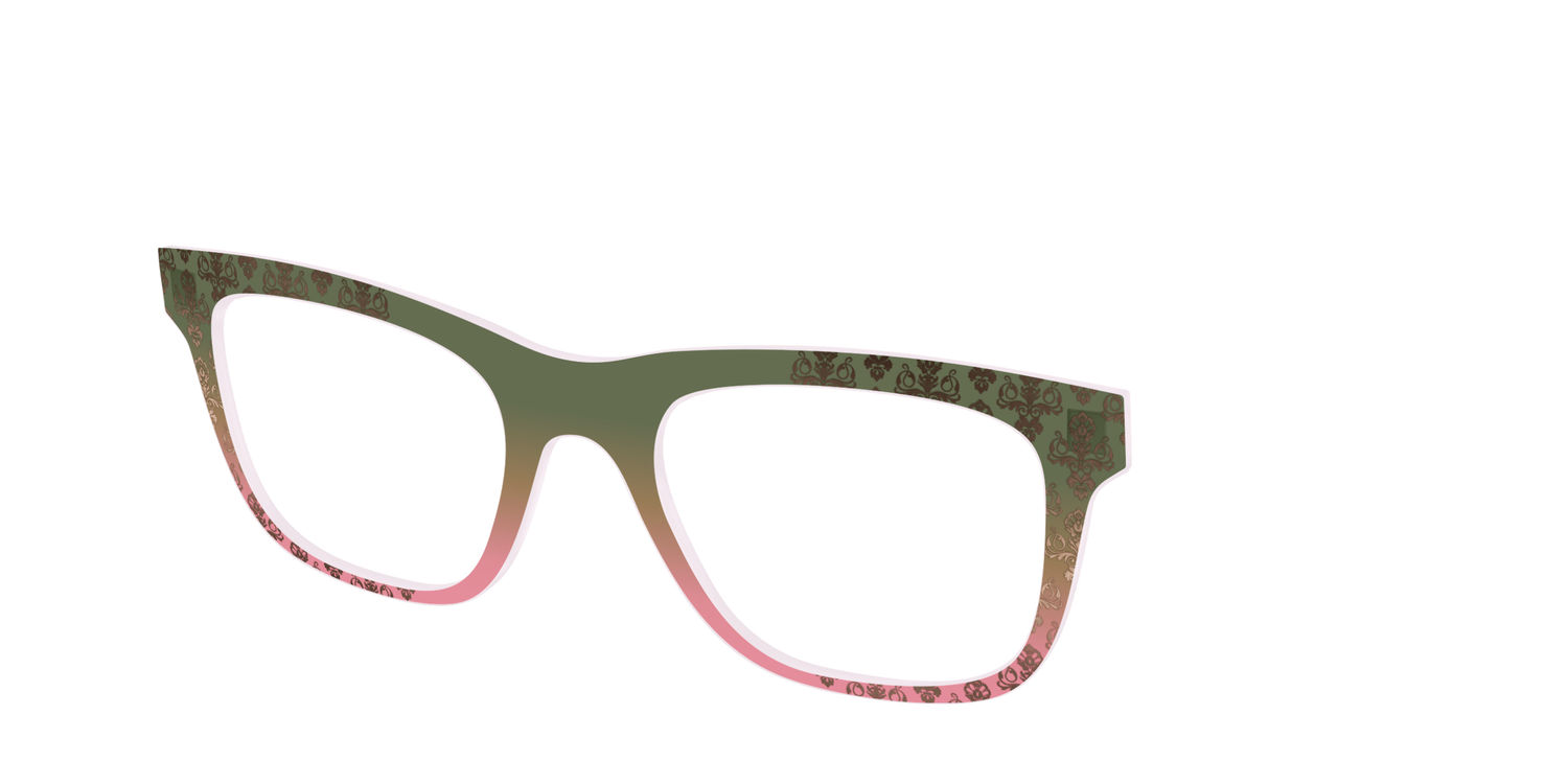 The Olive to Rose Trellis with Champagne Foil - Angle Top Image - Pair Eyewear