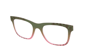 The Olive to Rose Trellis with Champagne Foil - Angle Top Thumbnail - Pair Eyewear