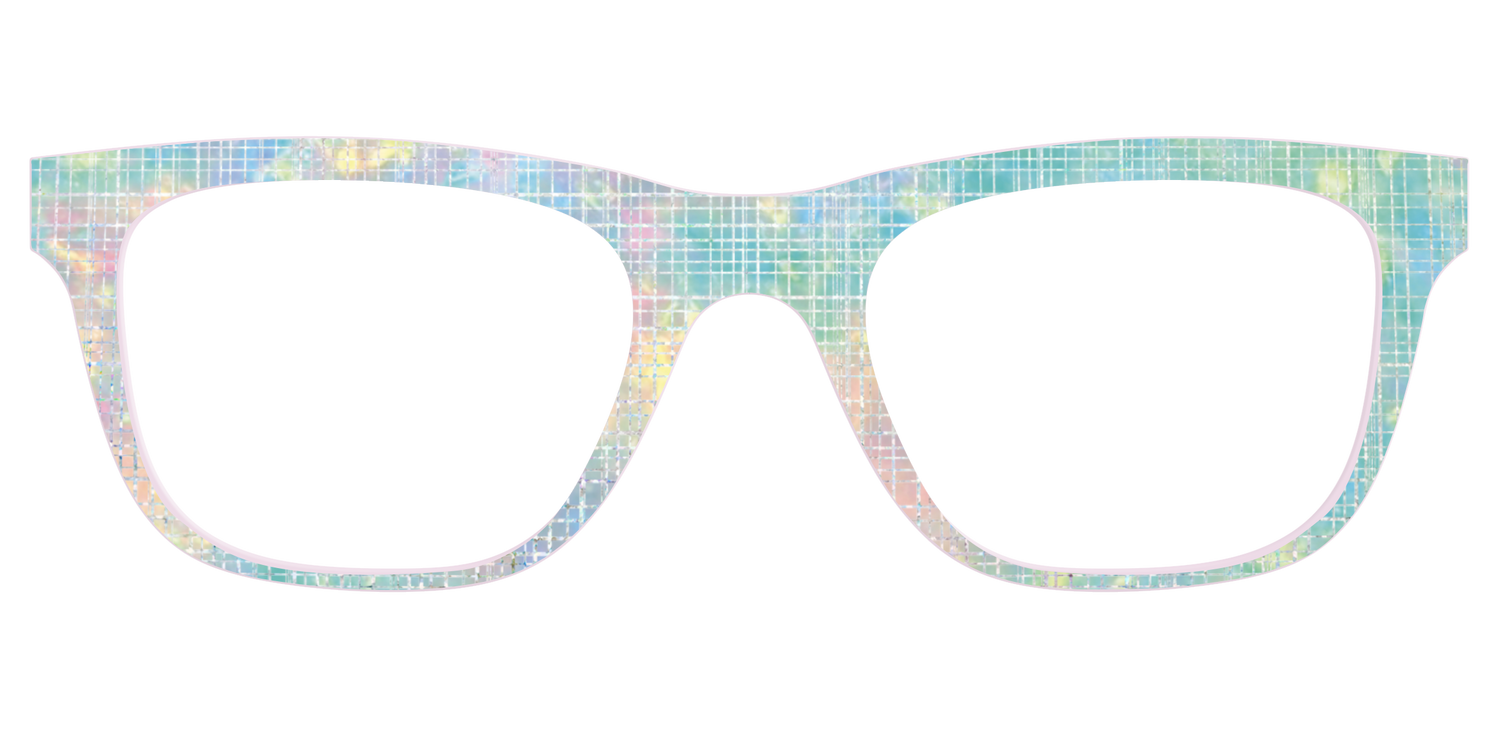 The Pastel Gradient with Holographic Hatching - Front Top Image - Pair Eyewear
