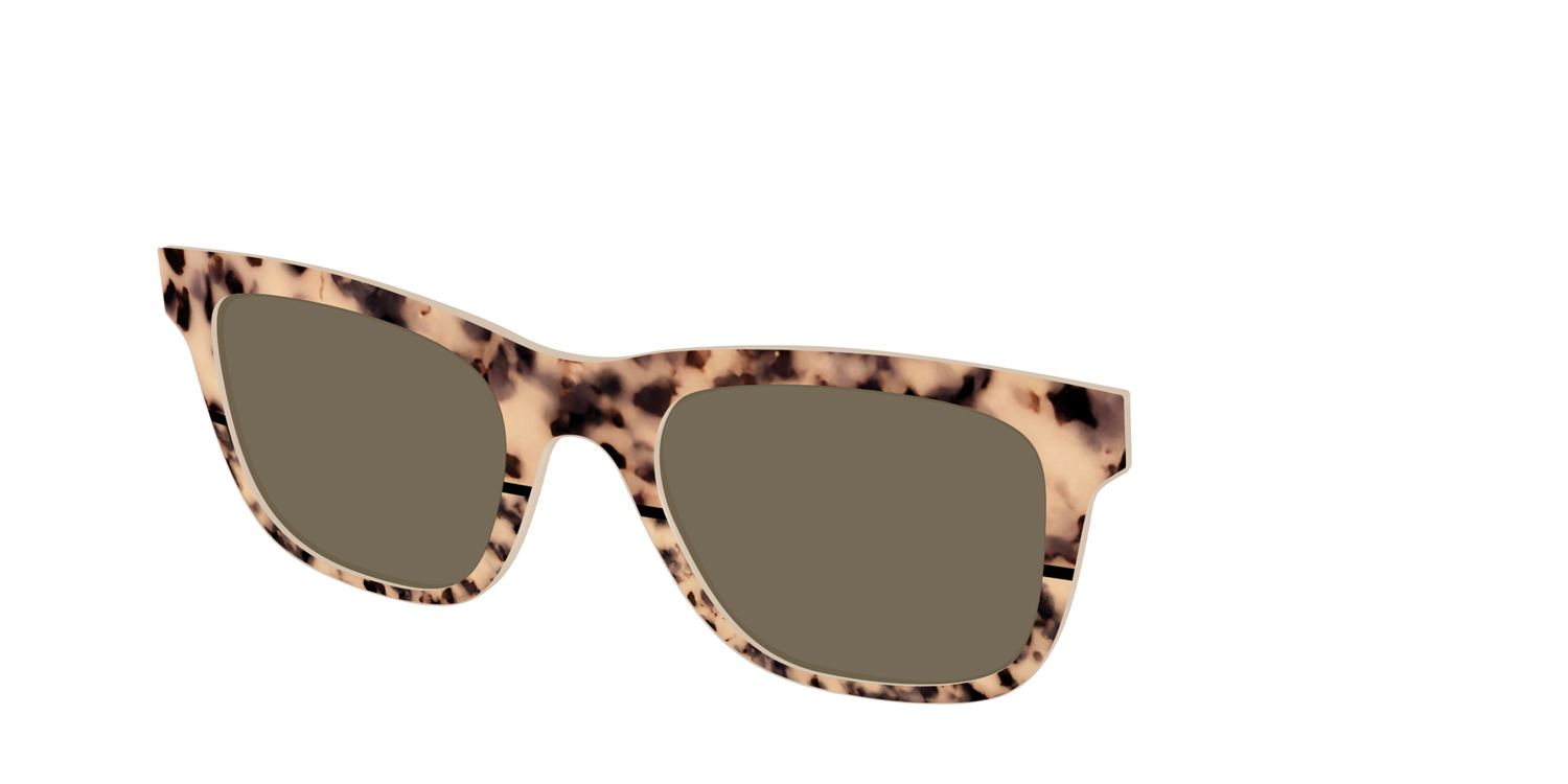 The Polarized Bisque Tortoise Split Sun Top - Angle Top Image - Pair Eyewear