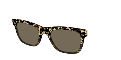 The Polarized Caramel Tortoise Horn Split Sun Top - Angle Top Thumbnail - Pair Eyewear