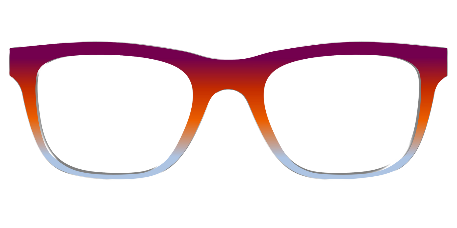 The Raspberry to Periwinkle Gradient - Front Top Image - Pair Eyewear