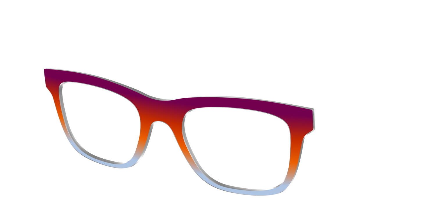 The Raspberry to Periwinkle Gradient - Angle Top Image - Pair Eyewear