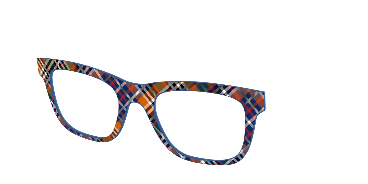 The Scholastic Plaid with Foil - Angle Top Image - Pair Eyewear