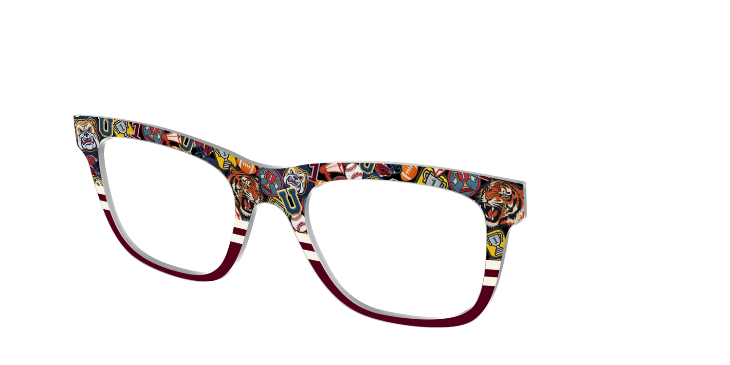 The Varsity Patches Split - Angle Top Image - Pair Eyewear