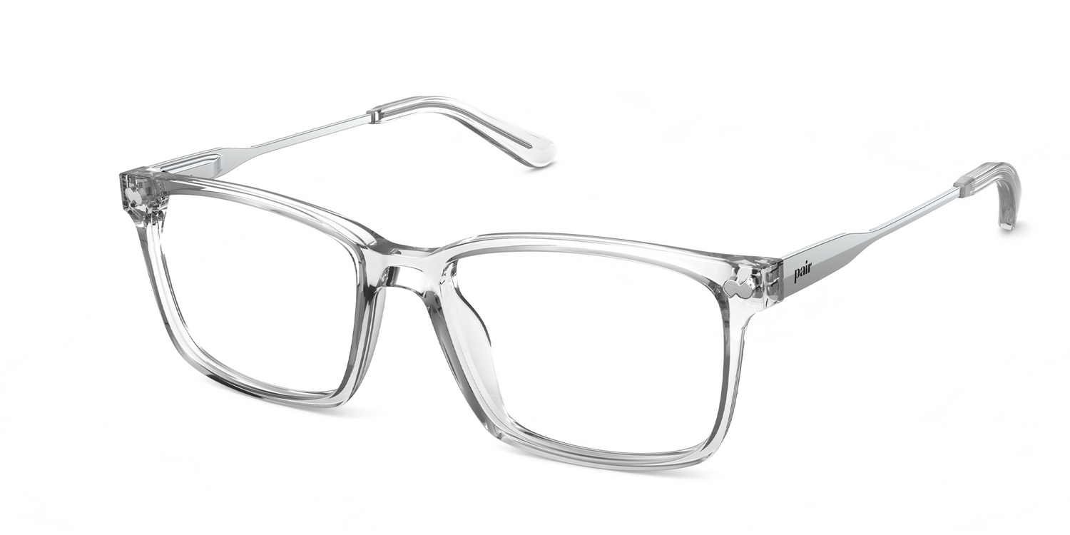 The Kirby - Crystal Clear Acetate Silver Metal - Carousel12 - Pair Eyewear