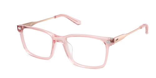 The Kirby - Pink Clear Acetate Rose Gold Metal - Pair Eyewear