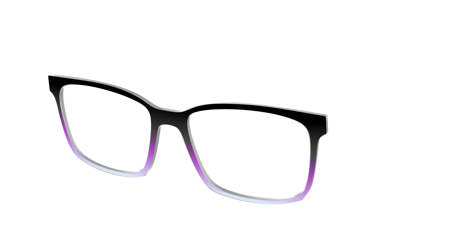 The Black to Pale Periwinkle Gradient - Angle Top Image - Pair Eyewear