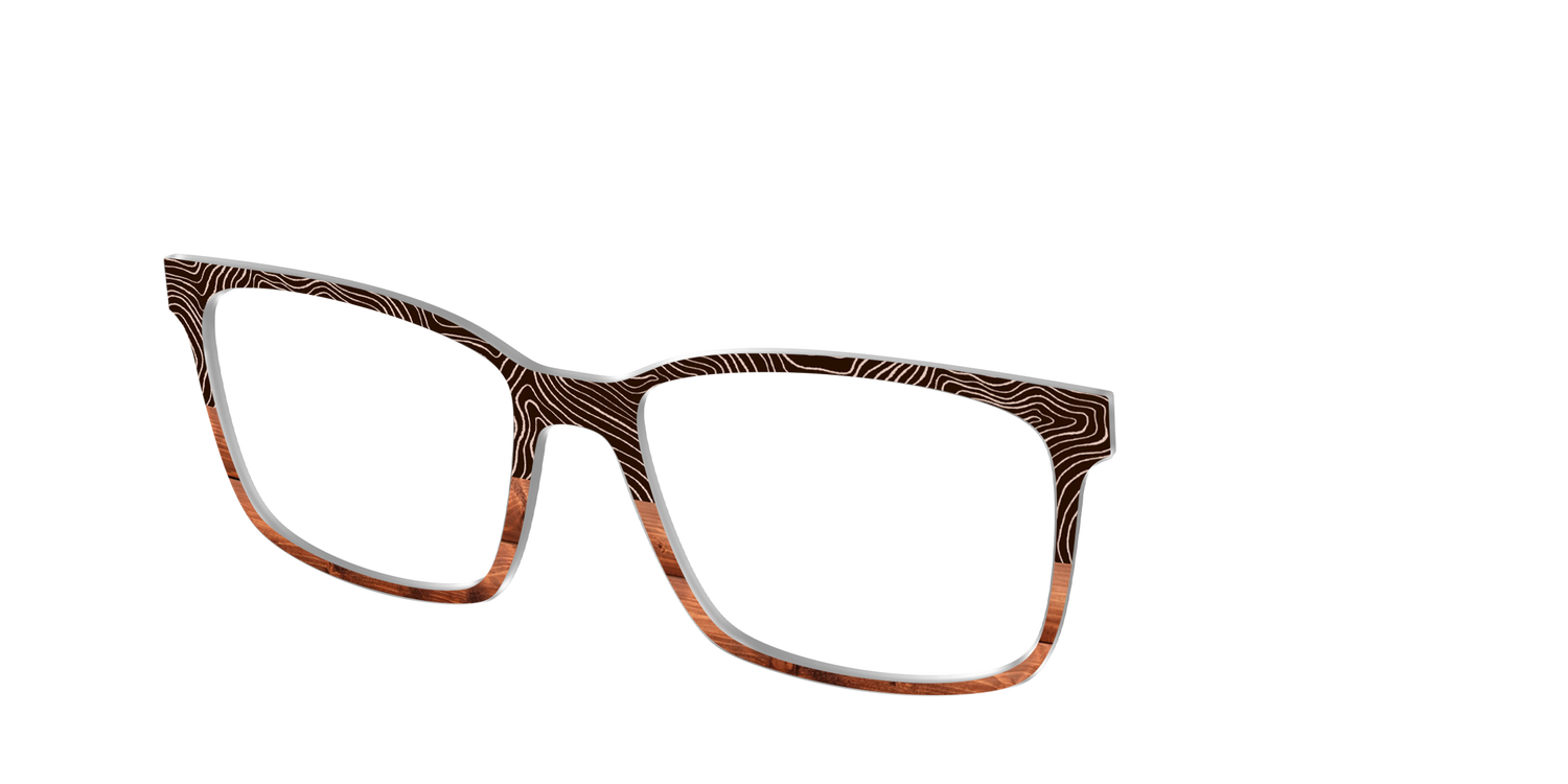 The Cabin Woodgrain Split - Angle Top Image - Pair Eyewear