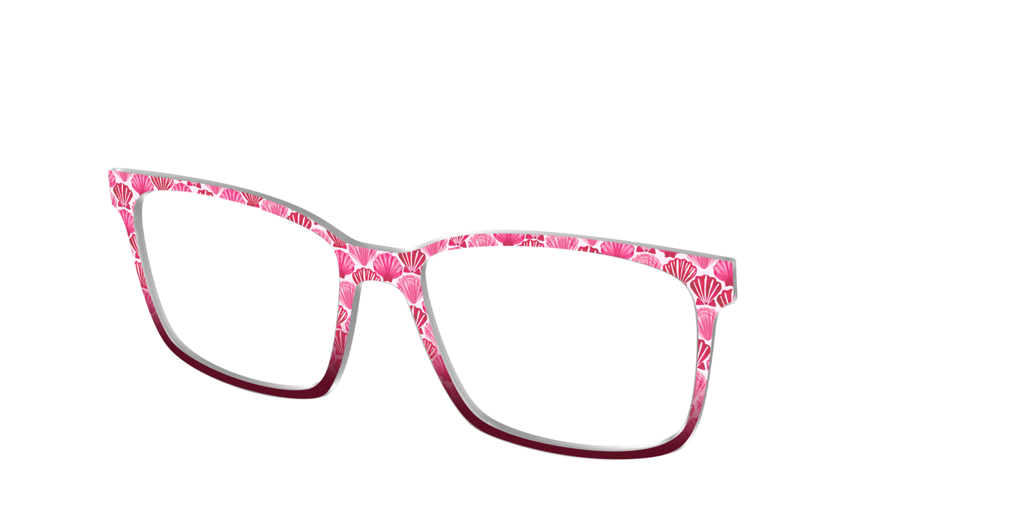 The Cerise Shell Scallop - Angle Top Image - Pair Eyewear