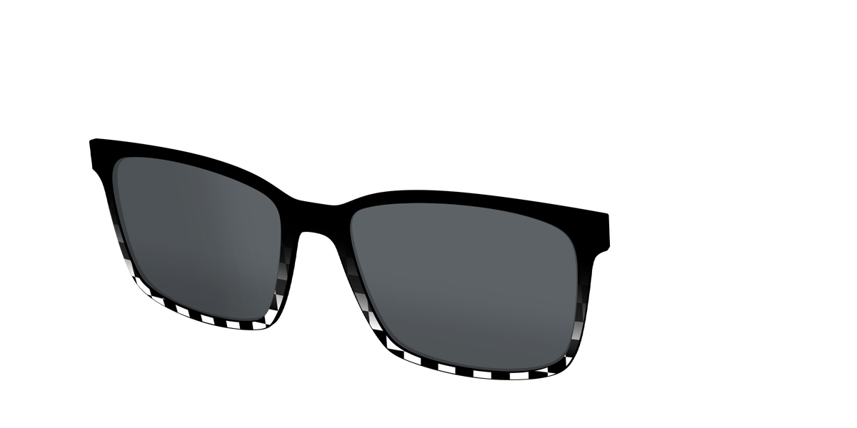 The Polarized Checkerboard Fade Sun Top - Angle Top Image - Pair Eyewear