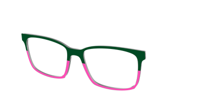 The Emerald and Flamingo Split - Angle Top Thumbnail - Pair Eyewear