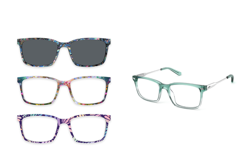 The Kirby - Teal Pearlized Gradient Acetate Silver Metal - Pair Eyewear
