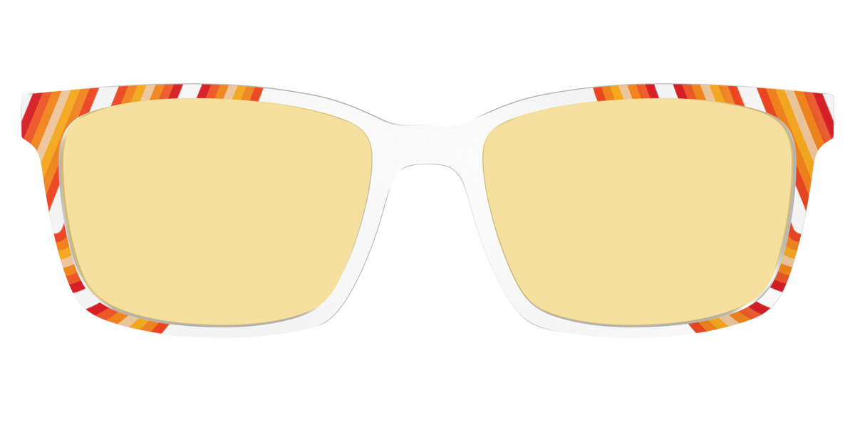 The Groovy Stripes with Citrine Yellow Lens - Lifestyle Kirby Top Image - Pair Eyewear
