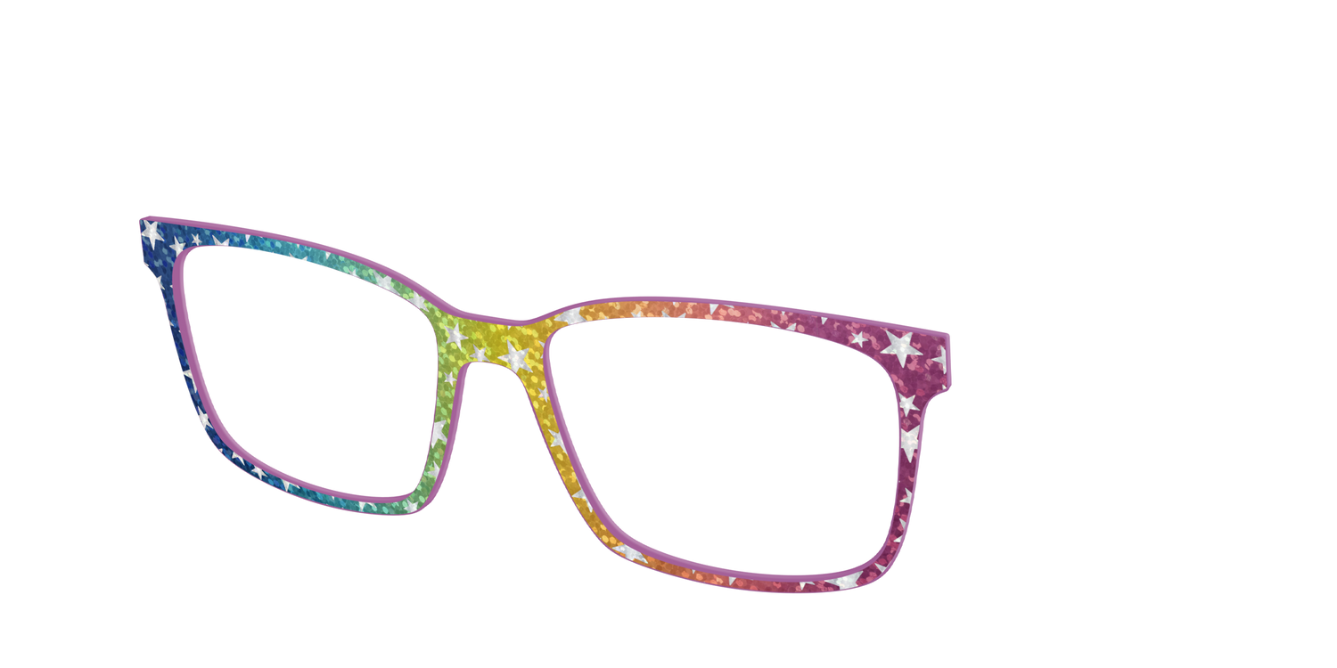 The Iridescent Rainbow Stars - Angle Top Image - Pair Eyewear