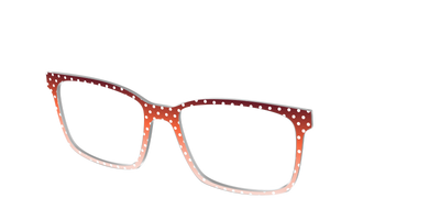 The Maroon to Blush Gradient Polka Dot - Angle Top Thumbnail - Pair Eyewear