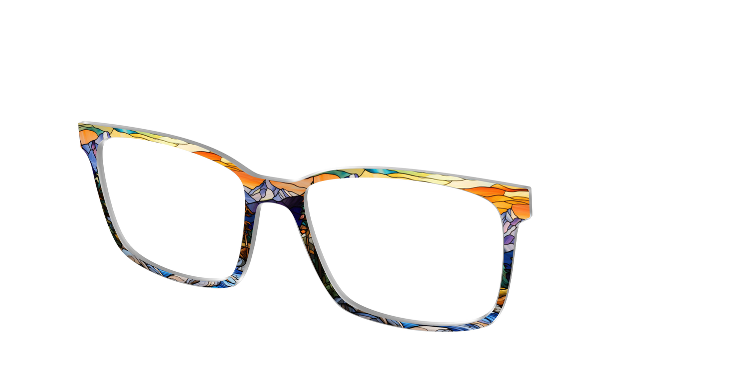 The Mountainscape Stained Glass - Angle Top Image - Pair Eyewear