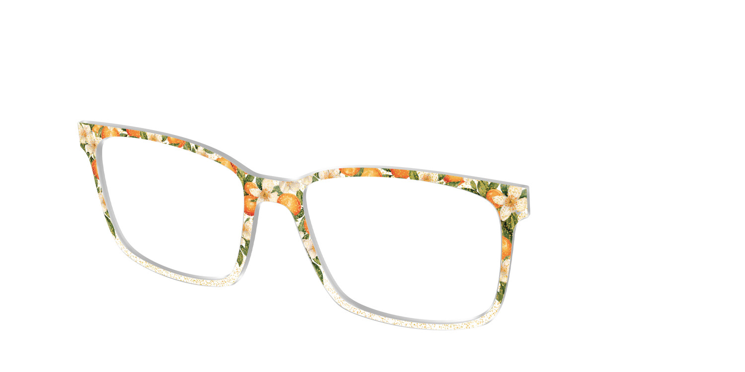 The Orange Blossom Glitter Crystal - Angle Top Image - Pair Eyewear