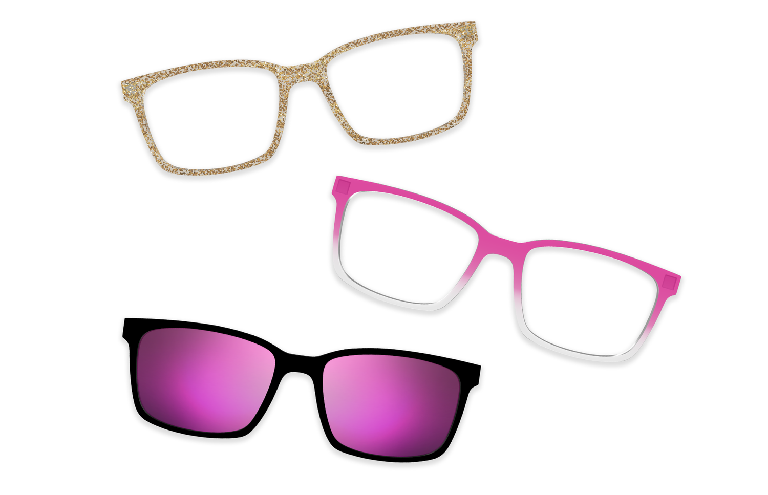 Pink Glitter Clear - Set - Product Image 10 - Pair Eyewear