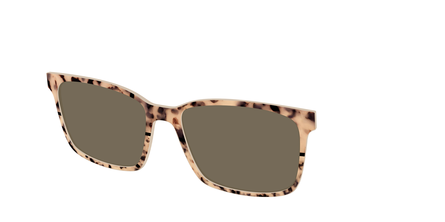 The Polarized Bisque Tortoise Split Sun Top - Angle Top Image - Pair Eyewear