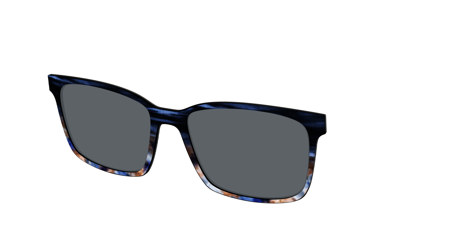 The Polarized Blue Horn Tortoise Sun Top - Angle Top Image - Pair Eyewear