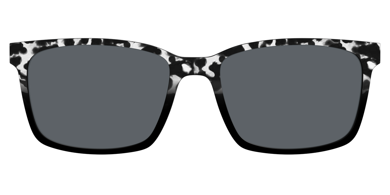 The Polarized Bold Black & White Tortoise Sun Top - Lifestyle Kirby Top Image - Pair Eyewear