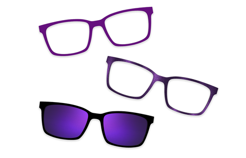 Purple Confetti Tortoise Gold Metal - Set - Kirby Top - Pair Eyewear
