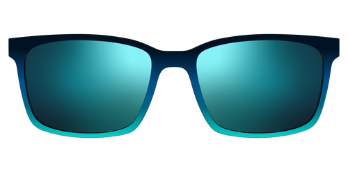 The Polarized Royal Blue to Seafoam Gradient Sun Top - Kirby Top - Pair Eyewear