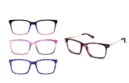 The Kirby - Purple Confetti Tortoise Acetate Gold Metal - Pair Eyewear