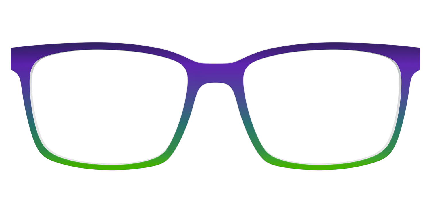 The Ultra Violet to Bright Green Gradient - Lifestyle Kirby Top Image - Pair Eyewear