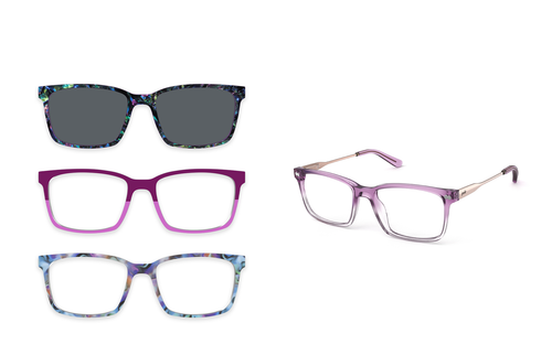 The Kirby - Violet Pearlized Gradient Acetate Rose Gold Metal - Pair Eyewear