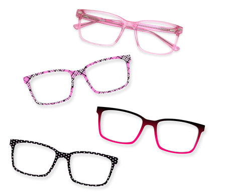 The Kirby - Pink Glitter Clear - Pair Eyewear