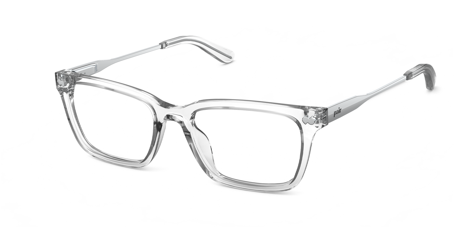 The Larkin - Crystal Clear Acetate Silver Metal - Carousel12 - Pair Eyewear