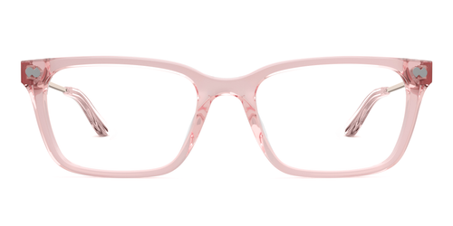 The Larkin - Pink Clear Acetate Rose Gold Metal - Secondary Image - Pair Eyewear