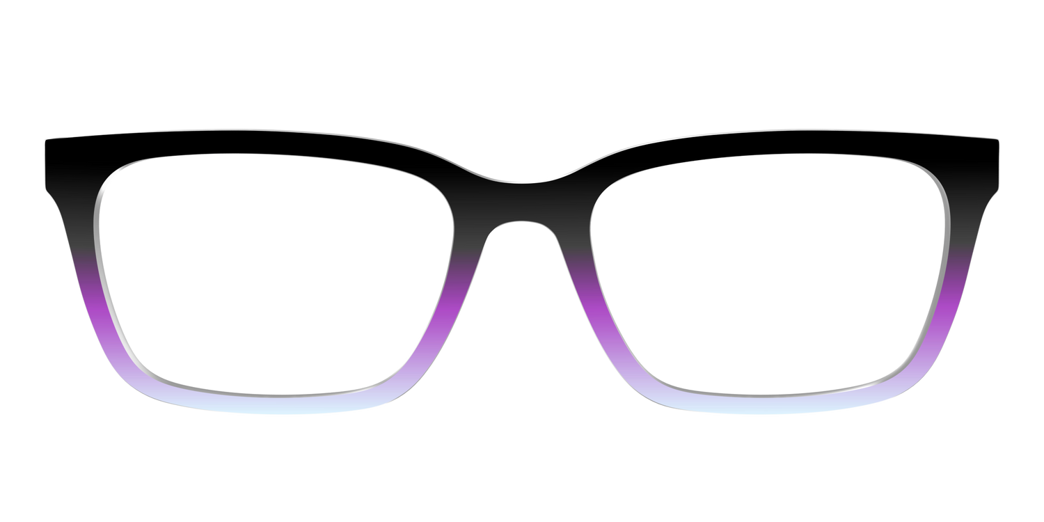 The Black to Pale Periwinkle Gradient - Front Top Image - Pair Eyewear