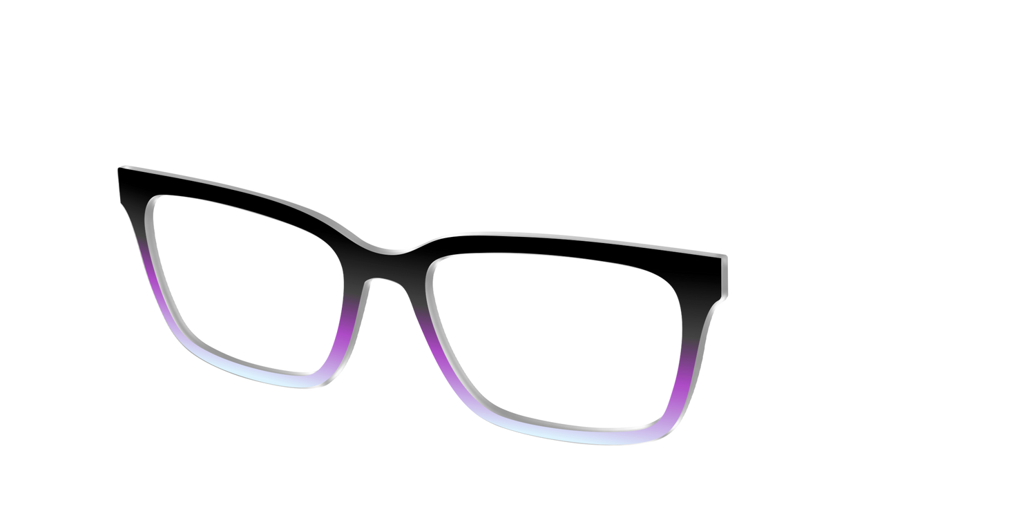 The Black to Pale Periwinkle Gradient - Angle Top Image - Pair Eyewear