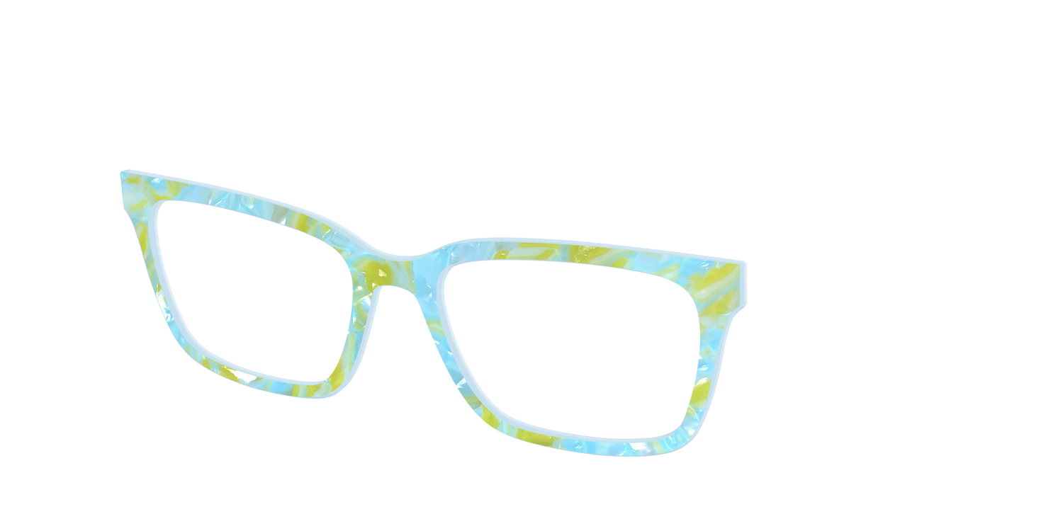 The Blue Lemonade Pearl Marble - Angle Top Image - Pair Eyewear