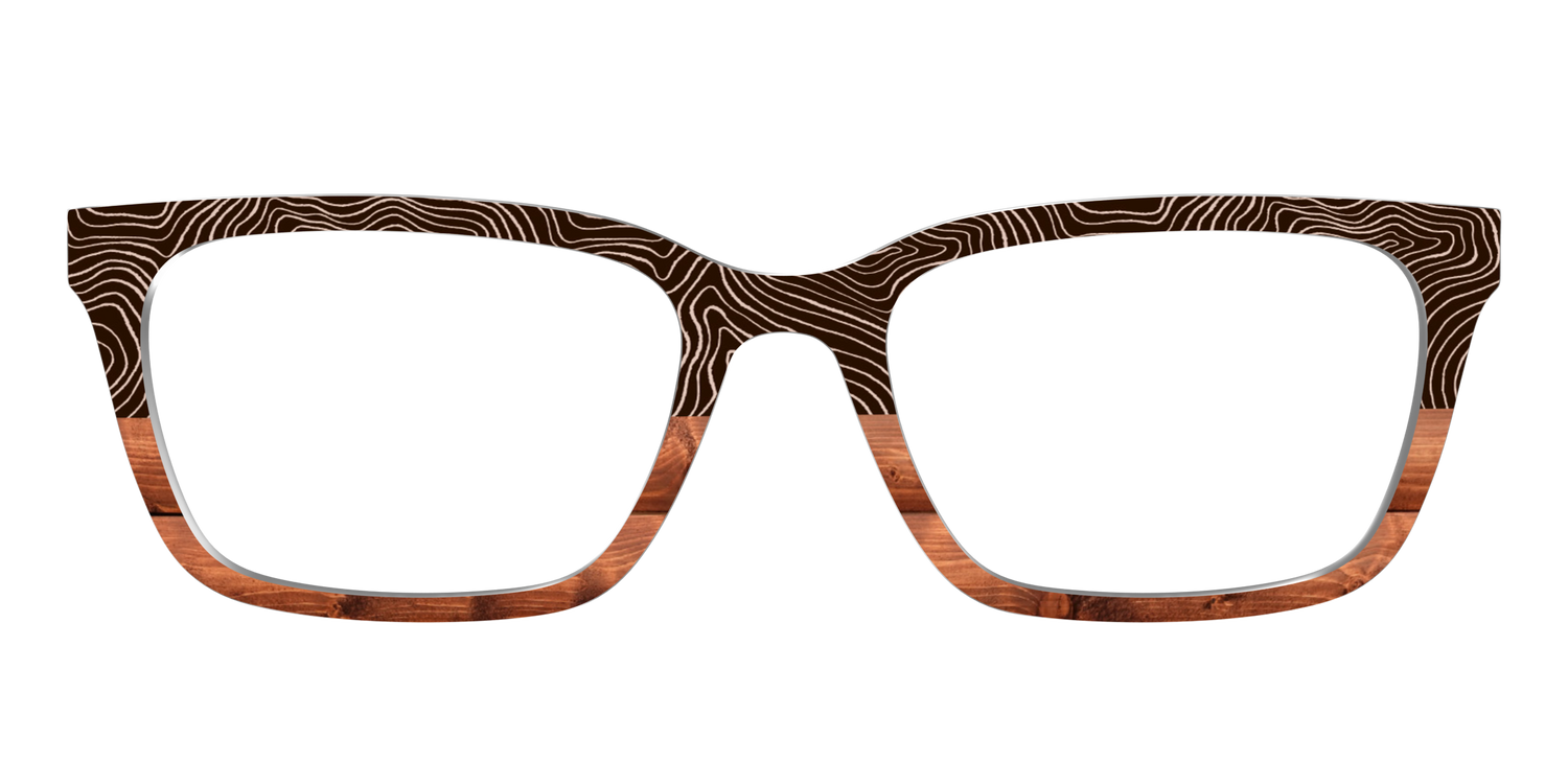 The Cabin Woodgrain Split - Front Top Image - Pair Eyewear