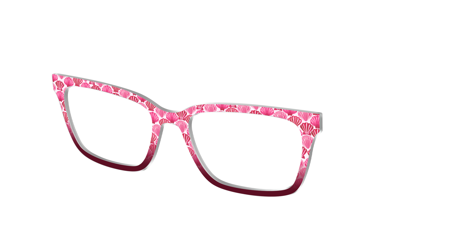 The Cerise Shell Scallop - Angle Top Image - Pair Eyewear