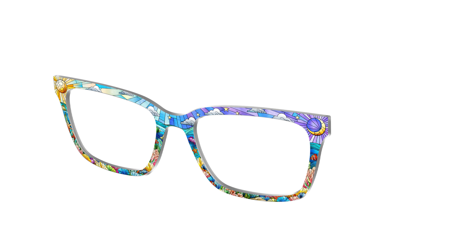 The Coral Reef Stained Glass - Angle Top Image - Pair Eyewear