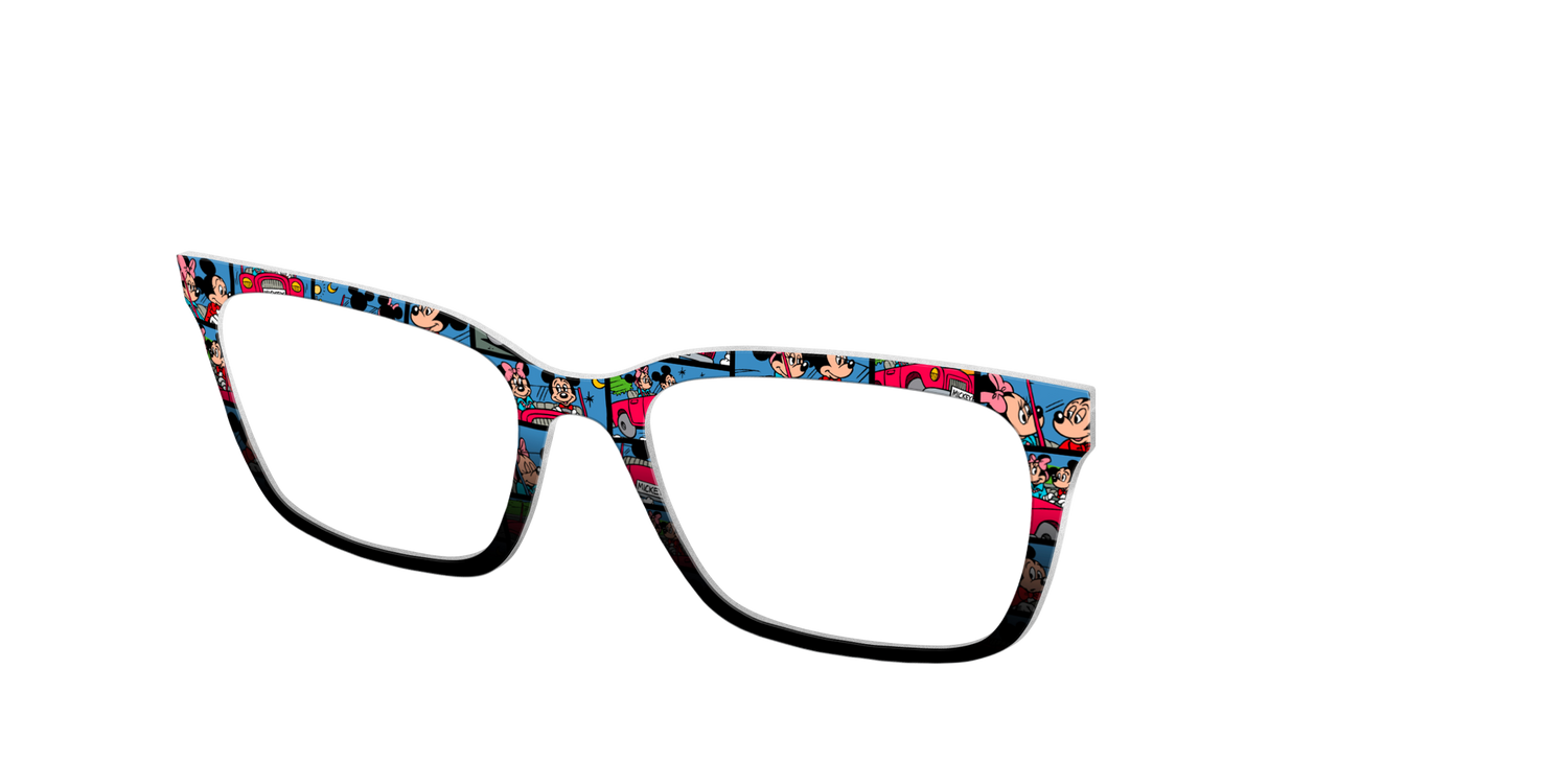 The Mickey & Minnie Comic Split - Angle Top Image - Pair Eyewear