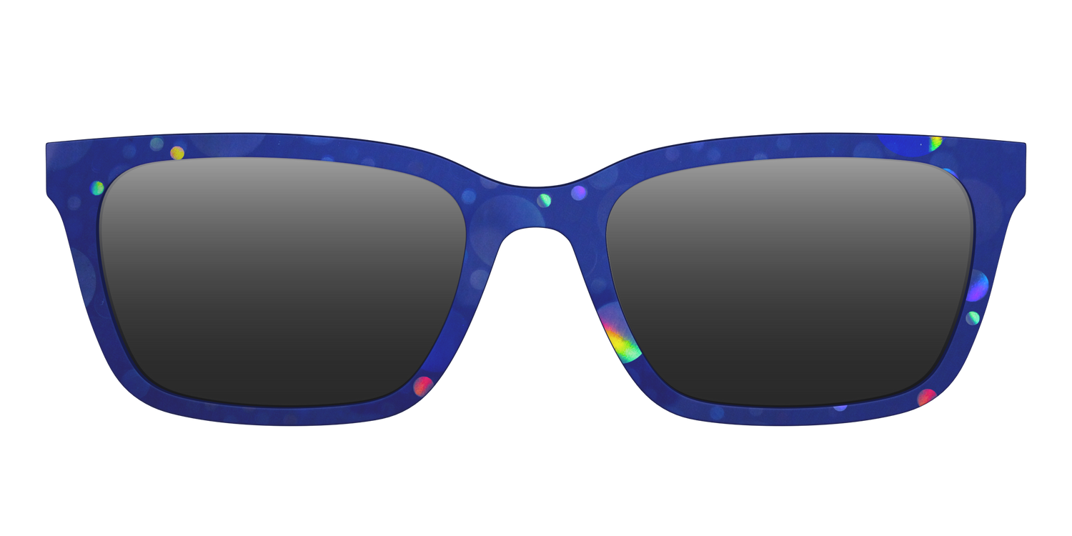 The Polarized Navy Holographic Bubbles Sun Top - Front Top Image - Pair Eyewear