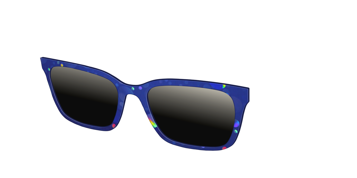 The Polarized Navy Holographic Bubbles Sun Top - Angle Top Image - Pair Eyewear