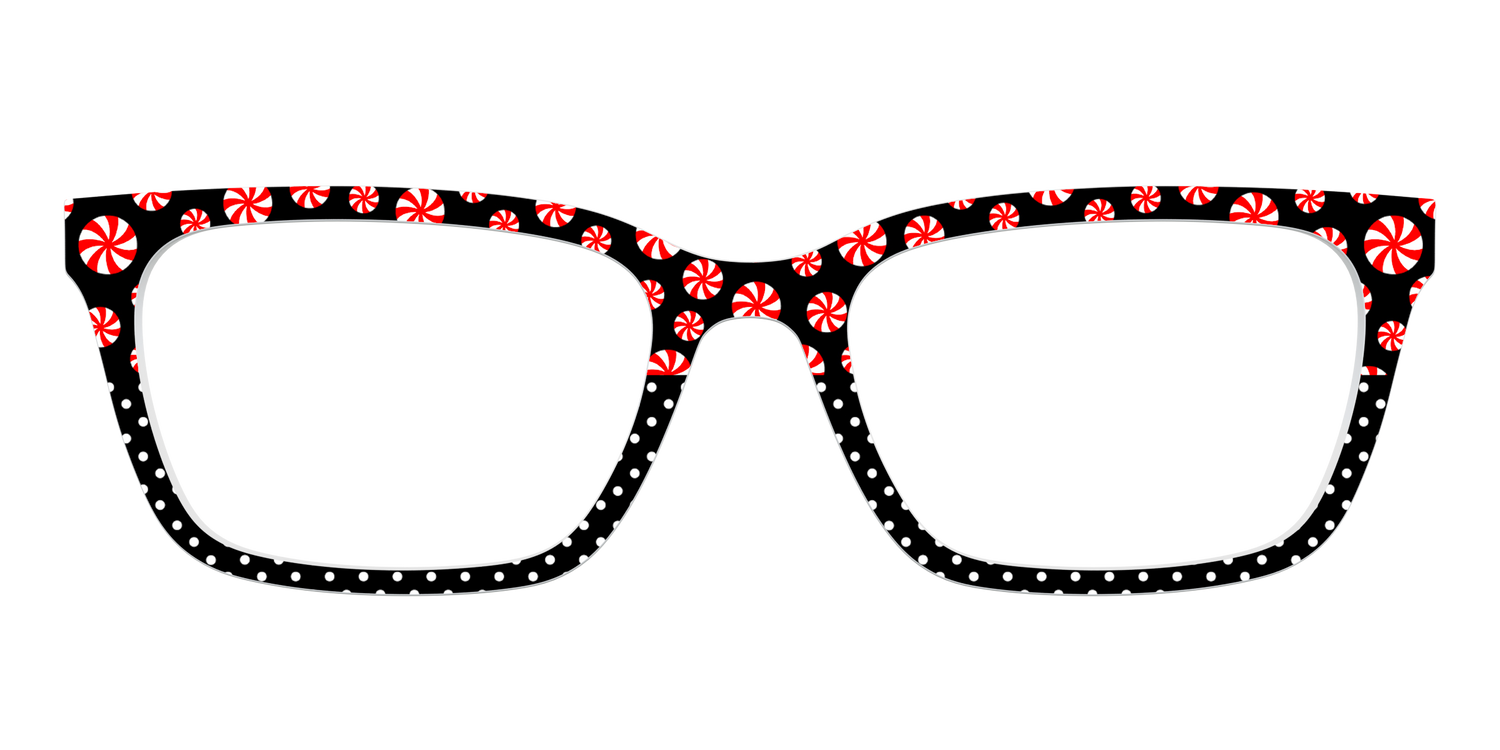 The Peppermint Pin Dot Split - Front Top Image - Pair Eyewear