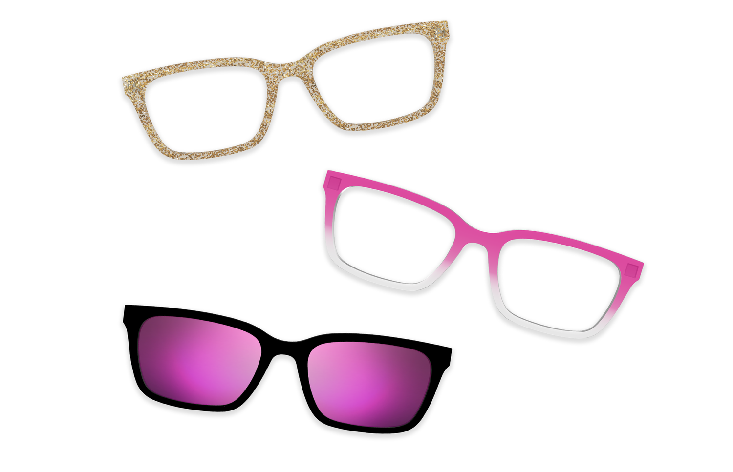 Pink Glitter Clear - Set - Product Image 11 - Pair Eyewear