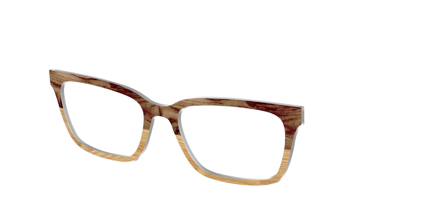 The Pirate Plank Wood Split - Angle Top Image - Pair Eyewear