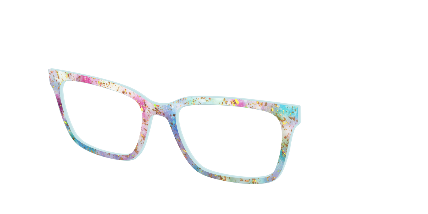 The Pixie Bokeh with Gold Flakes - Angle Top Image - Pair Eyewear