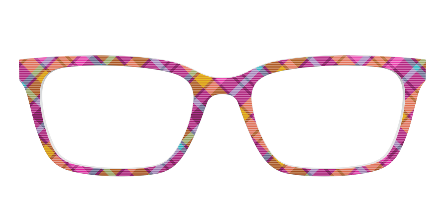 The Playful in Pink Plaid - Front Top Image - Pair Eyewear